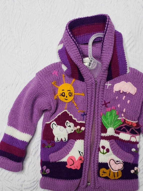 Peruvian baby sweater size 0 - vintage - image 2