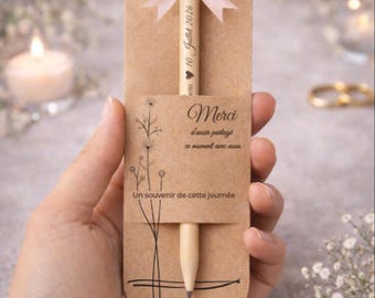 Lápices de madera personalizados – Recuerdos para bodas, bautizos y cumpleaños – Grabado personalizado
