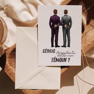 Carte Témoin de Mariage - Demande Spéciale avec Message Personnalisé