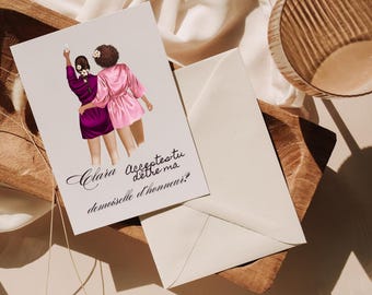 Carte Demande Demoiselle d'Honneur - Veux-tu être ma demoiselle d'honneur