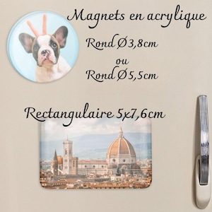 Magnet Acrylique Personnalisé – Photo, Image ou Logo – Cadeau Unique, Souvenir Personnalisé