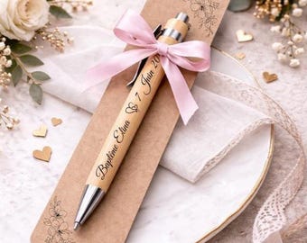 Stylo personnalisé en bambou gravé – Cadeau unique et écoresponsable