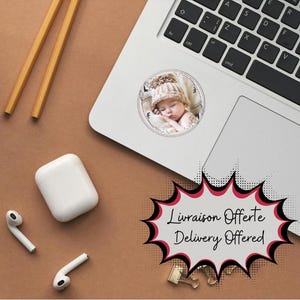 Étiquettes autocollantes personnalisées | Votre image, votre marque | 24 étiquettes 4x4cm ou 11 étiquettes 6x6cm | Goodies, emballage cadeau