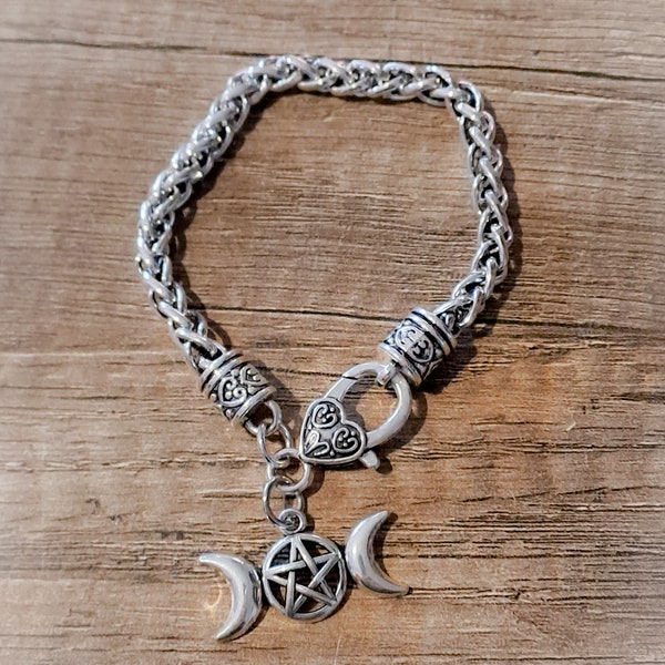 Bracelet pentacle triple lune