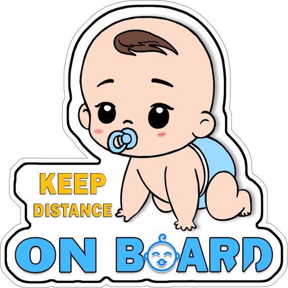 Buy Baby on Board – KEEP DISTANCE - High Quality Sticker (5.2x5.2 Inch). Safety Sign for Vehicles. Made in USA Online in India