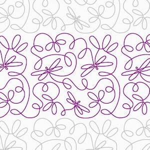E2E NM Dragonfly Loops - Longarm Machine Quilting Digital Pattern - Edge to Edge pantograph