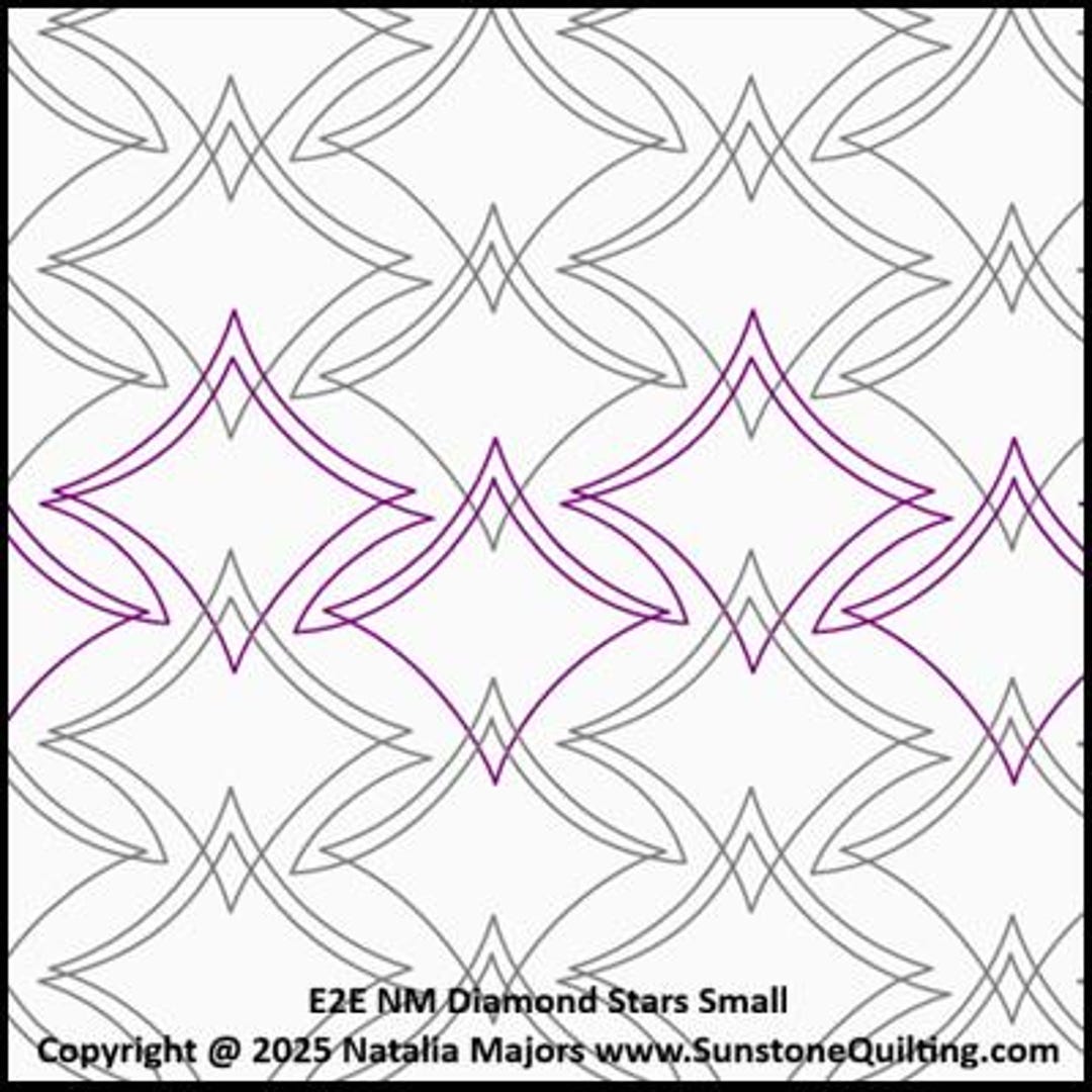E2E NM Diamond Stars Small - Longarm Machine Quilting Digital Pattern ...
