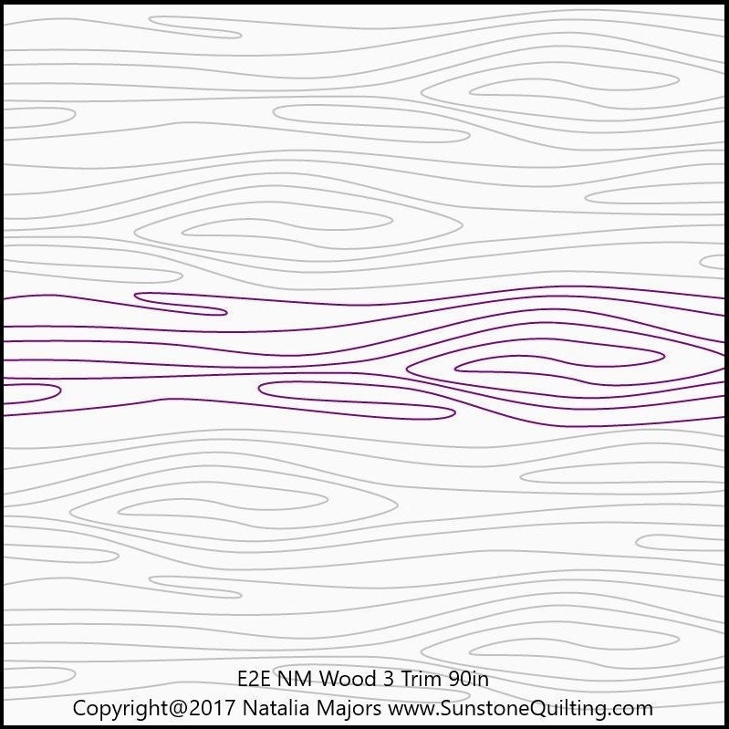 E2E NM Wood 3 Trim 90in - Longarm Machine Quilting Digital Pattern - Edge to Edge pantograph