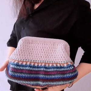 Granny Square Clutch Bag, Crochet Crossbody Bag, Gift For Her, Handmade Boho Chic Crochet Clutch, Vintage Purse,Floral crochet bag