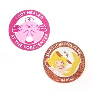 Shiny Hunting Club (NEW DESIGN) | Pokecenter Heal | Vinyl Stickers
