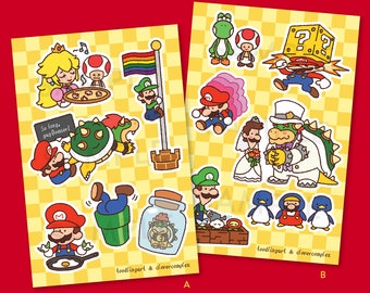 Mushroom Plumber Vinyl Sticker Sheets | 4x6 Inch