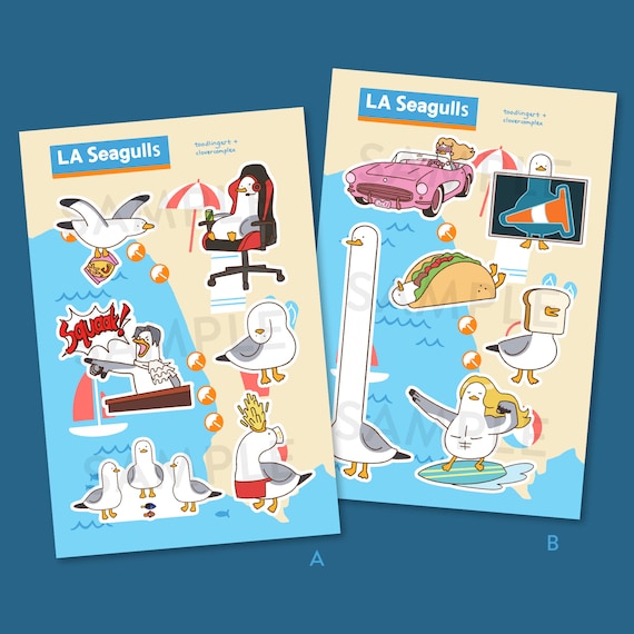 LA Seagulls Vinyl Sticker Sheets | 4x6 Inch