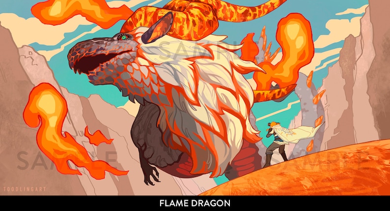 Stampe del videogioco Hero of the Wild Flame Dragon (semi)