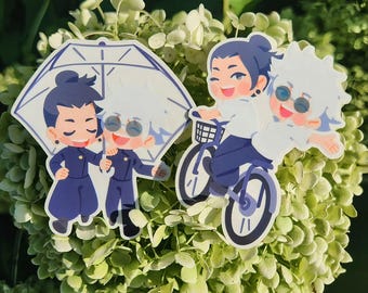 Satosugu Sorcerer Anime Umbrella Bicycle Transparent Vinyl Stickers