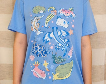 Sea Slugs Nudibranch Sky Blue Unisex T-Shirt | Oversized | XS to 3XL