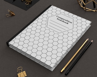 White Honeycomb Composition Notebook Honey Composition Notebook Cute Gift for Her Back to School Gift for Teachers and Office