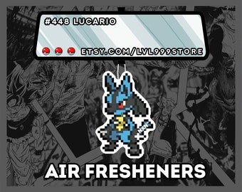 Pokepixel - Lucario - Car Air Freshener - Car Accessory - Gaming - Pixel