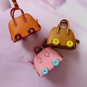 Taschenanhänger mit Rad/Mini Taschenanhänger/Mädchen Geschenk/Schlüsselanhänger/Handarbeit Leder Accessoire/Kindergeschenk/Taschen Anhänger/Taschen Anhänger