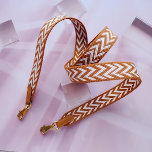 Customized Canvas Bag Straps/Handmade Universal bag strap/Sangle zigzag canvas 25mm/shoulder strap/replacement strap for evelyne/purse strap