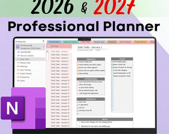 OneNote Template 2026 2027 Professional OneNote Planner For Project Management And Work Planning
