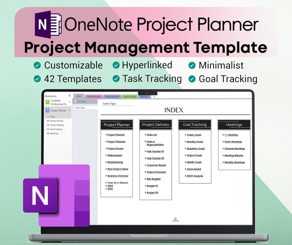 Onenote Project Planner Template: Project Management, Task & Goal ...