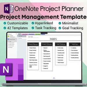OneNote Project Planner Template 2025 Comprehensive OneNote Project Management Template Professional OneNote Planner Template Undated
