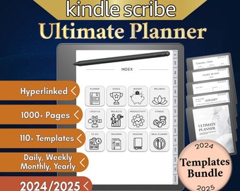 Kindle Scribe Planner Bundle 2024-2025: Hyperlinked Digital Notebook