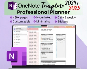 OneNote Planner 2024 2025 Professional One Note Template For Project Management And Work Planning