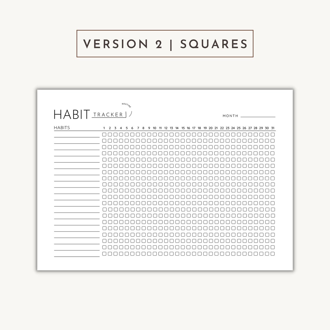 Monthly Habit Tracker Printable: A3 A4 Letter Sizes (digital Download ...