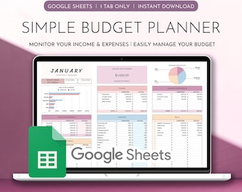 Budgetplanner voor Google Spreadsheets Maandelijkse budgetspreadsheetsjabloon Wekelijkse budgetteringssjabloon Tweewekelijkse budgetlooncheque Onkostenregistratie