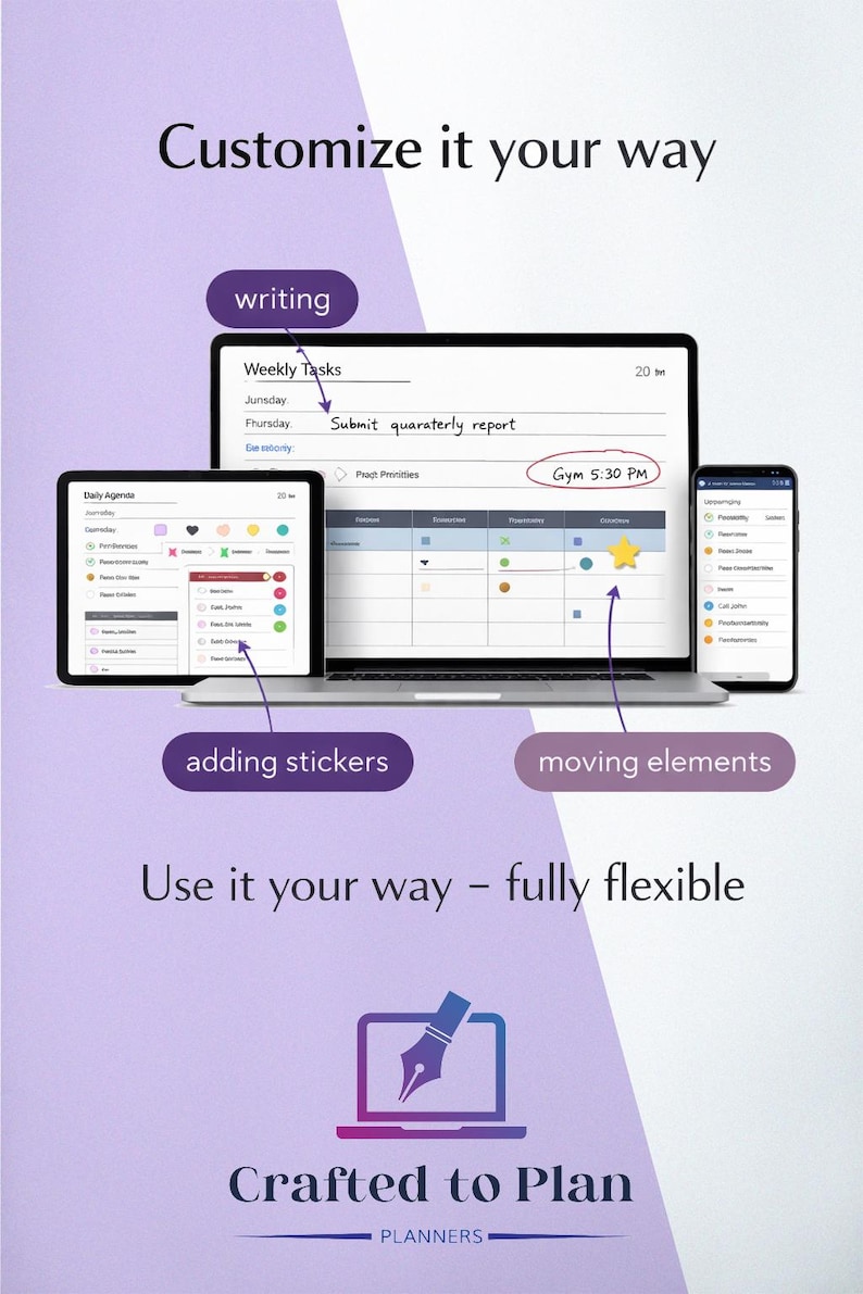 Fully customizable OneNote template that adapts to your workflow and planning style. Easily add notes, move sections, duplicate pages, and personalize your planner with stickers or custom layouts. Whether you prefer structured planning or a more flexible approach, this digital planner gives you complete control to organize your tasks, goals, and projects exactly the way you want.