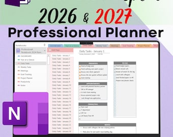 OneNote Template 2026 2027 Professional OneNote Planner For Project Management And Work Planning