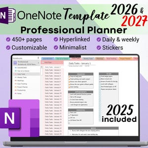 OneNote Planner 2025 2026 2027 Professional OneNote Template For Project Management And Work Planning
