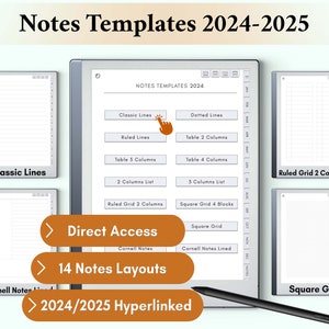 The reMarkable 2 Notes Templates for 2024 and 2025 are tailored for various note-taking needs, enhancing your organization and creativity with options ranging from lined to complex layouts, all to cater to your unique style and planning needs.