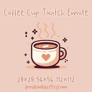 Emote de xícara de café aconchegante para Twitch: Emoji de streaming (download digital)