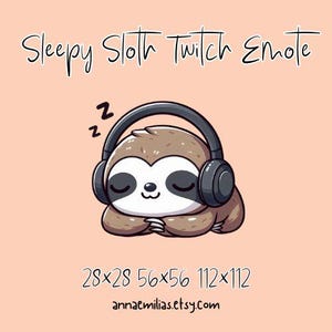 Kawaii Sleeping Sloth Twitch Emote (Digital Download)