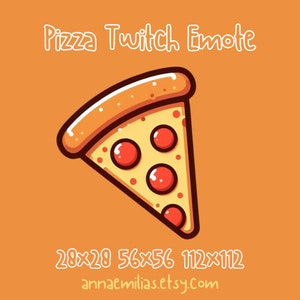 Pizza Slice Twitch Emote | Cute Cartoon Food Emote | Streaming Chat Icon | Digital Emoticon | Fun Emoji