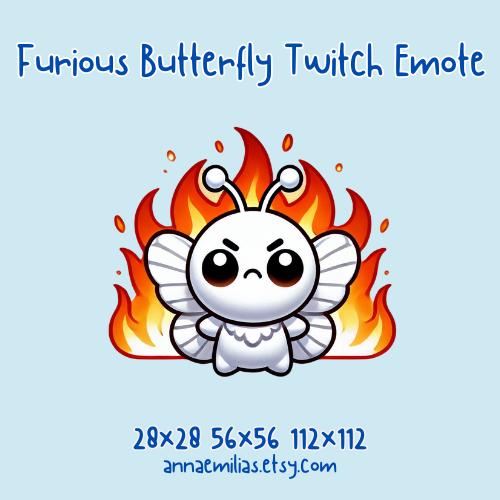 Butterfly Twitch Emote | Cute Furious Kawaii Style Twitch Emoji | Best Cool Animal Stream Chat Emoticons