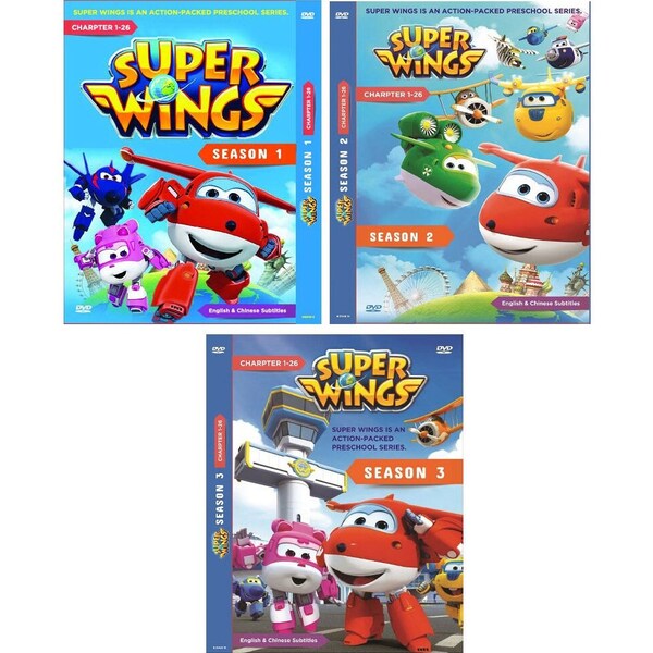 Children Cartoon Dvd ~ Super Wings Season 1-3 VOL. 1-78 with Free DHL Express Shipping, Gift For Child