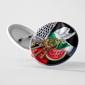 Palestinian Watermelon Pin for Backpack Jacket Metal Safety Button Pin Free USA Shipping Human Rights Gift Back To School Gift Backpack