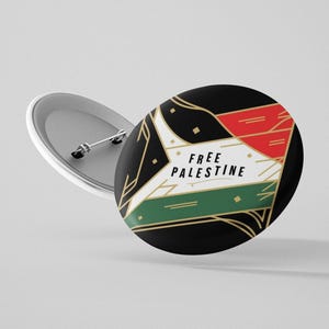 Free Palestine Pin for Backpack Jacket Metal Safety Button Pin Free USA Shipping Human Rights Gift Peace Activist Gift Back to School Gift
