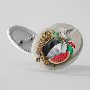 Pin For A Free Palestine Free Gaza Palestinian Art With Flag of Palestine Watermelon Back To School Gift Backpack Pin Gift Free USA Shipping