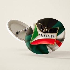 Free Palestine Pin for Backpacks Jackets Metal Safety Button Pin Free USA Shipping Human Rights Gift Peace Activist Gift Back to School Gift