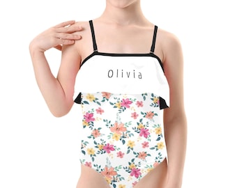 Swimsuit for girls personalized with name: gift for school enrollment, birthday gift for girls, summer, swimmsuit, beachwear, XS -2XL