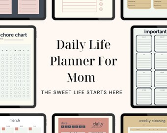 Mom life planner, Household planner printable, Busy Mom, Home management binder, Editable Template, Daily planner, PDF life planner