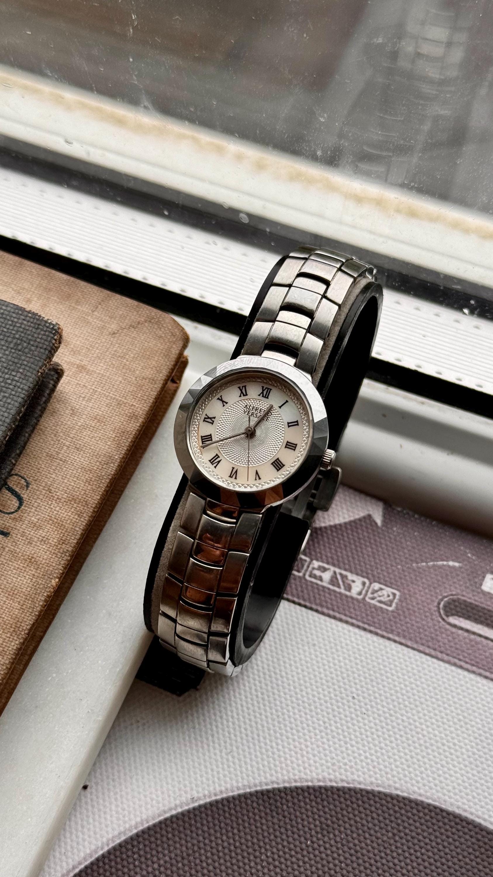 Alfredo Versace Vintage Watch Tungsten Carbide Case Pearl Dial and Sapphire Glass Etsy