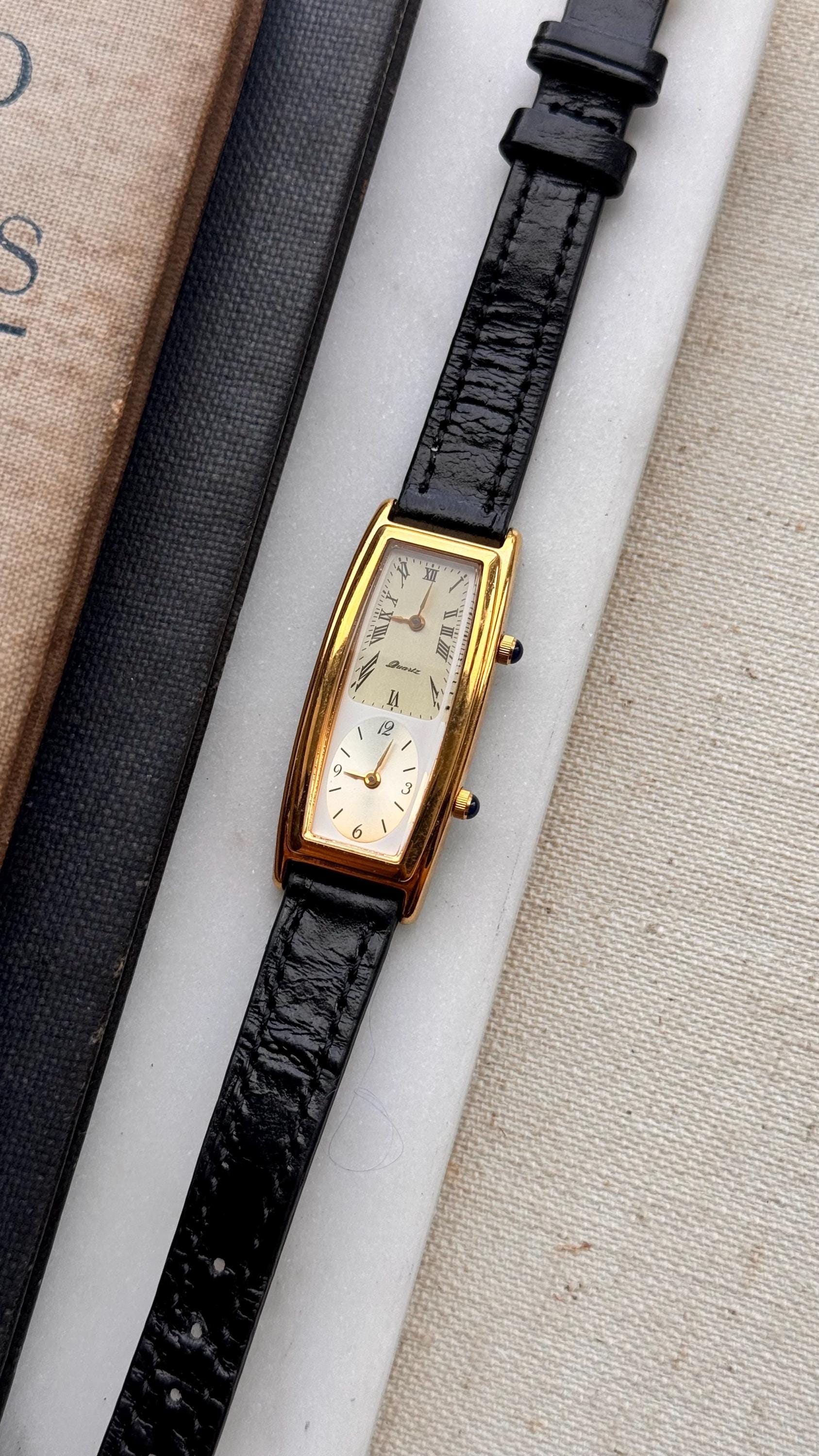 Citizen Noevir Dual Time Vintage Watch, Handmade Leather, Very