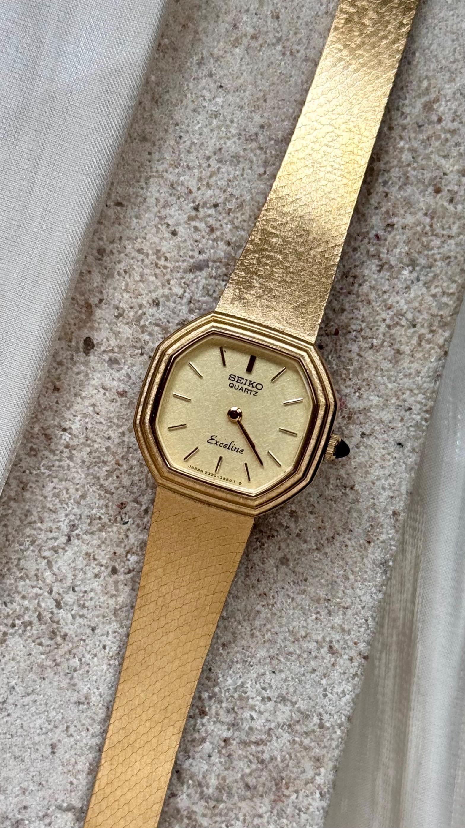Seiko Exceline Vintage Watch - 18k Gold Plated - Etsy