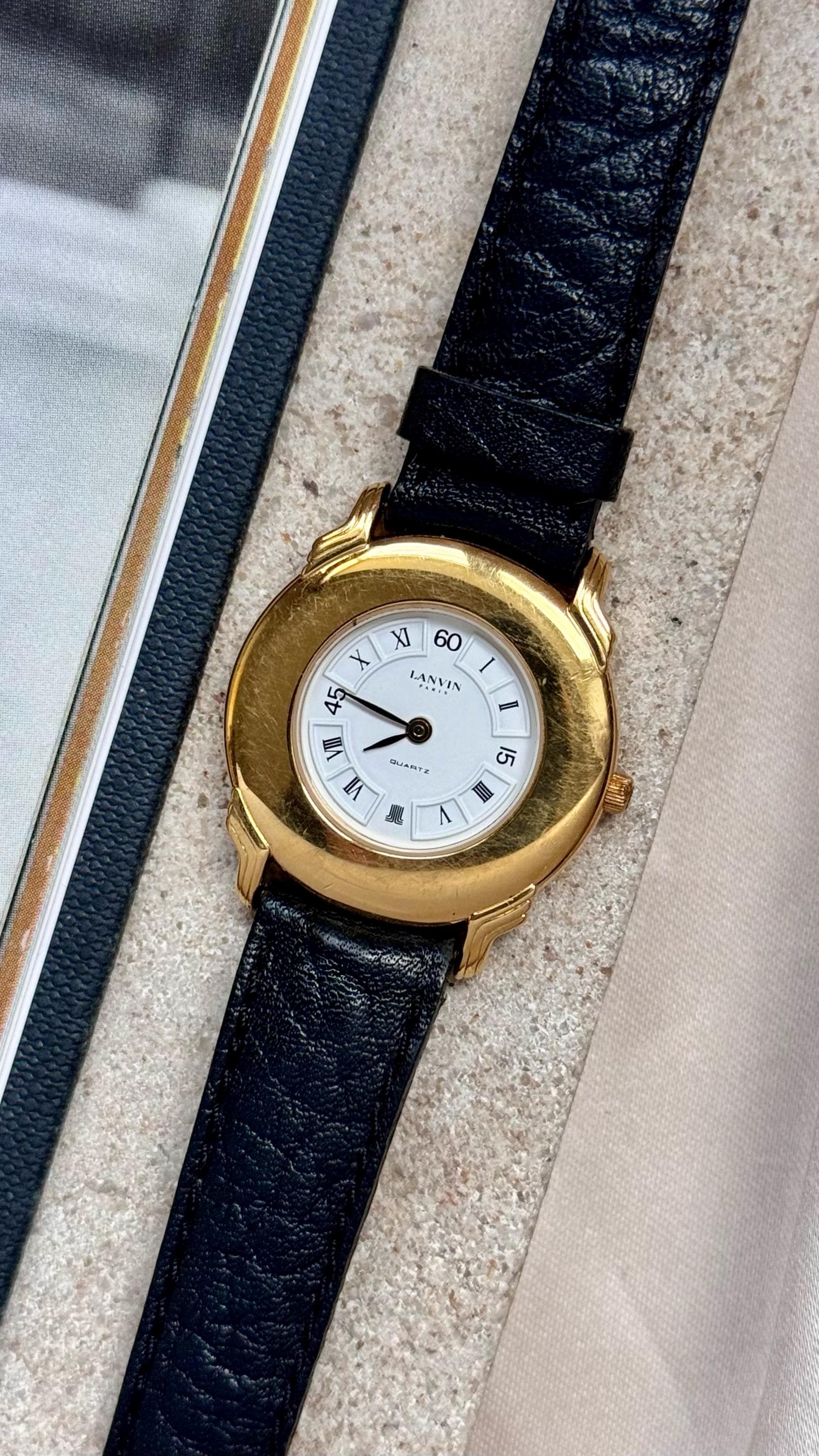 LANVIN ランバン Paris ヴィンテージ アンティーク 腕時計 黒文字盤 LANVIN アンティークランバンヴィンテージ腕時計