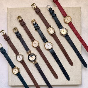 Vintage watches with handmade genuine leather strap - YSL, Nina Ricci, Givenchy, Seiko, Citizen
